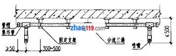 防護(hù)區(qū)無吊頂噴嘴安裝圖