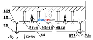 防護區(qū)有吊頂噴嘴安裝圖